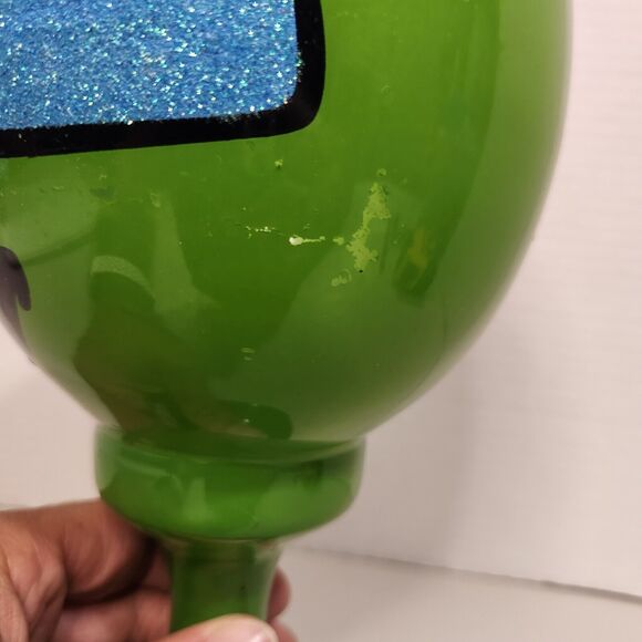 Teenage Mutant Ninja Turtles Blue Mask Leonardo TMNT Green Glass Goblet 2009 EUC - Picture 7 of 12